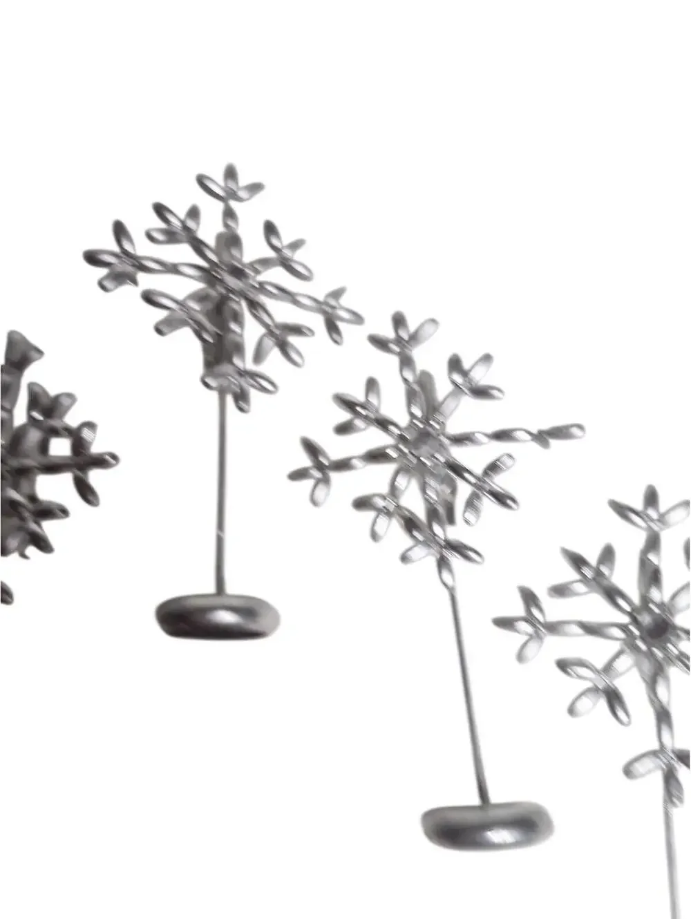 Pier 1 Chrome Silver Party Snowflake Star Place Setting Card Holders Set of 5